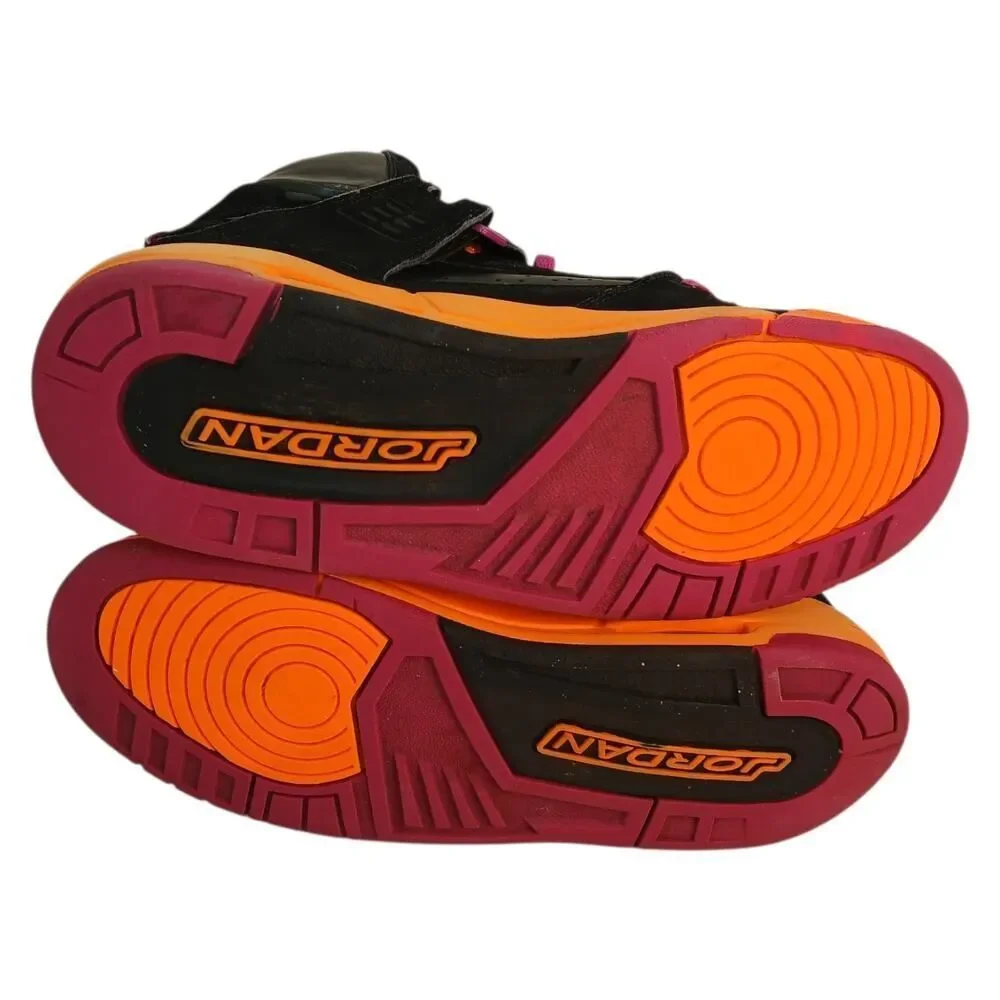 Nike Air Jordan Flight 45 Athletic Sneakers - Black/Orange/Pink - Youth 7